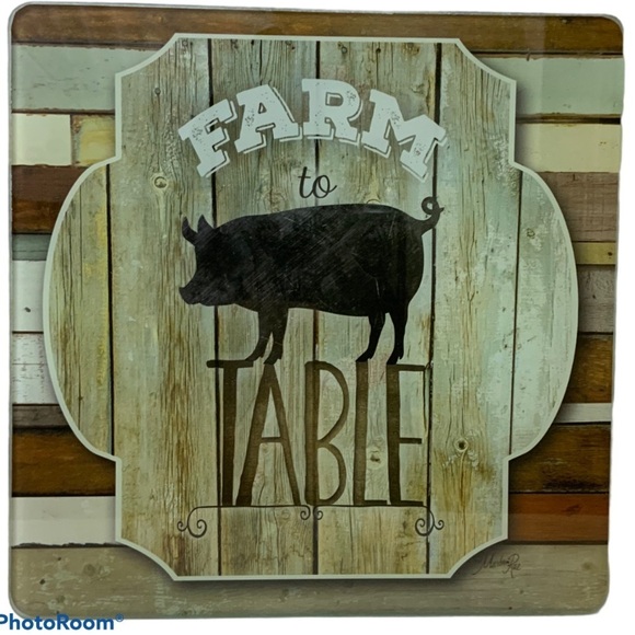 Glass Cheese Cutting Serve Board Knife CounterArt Farmhouse Set - Picture 9 of 15